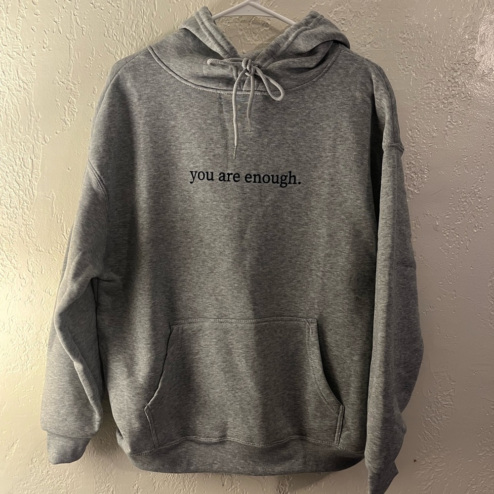 Gray Hoodie with Motivational Text